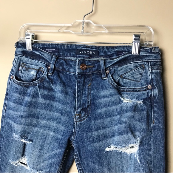 VIGOSS #332 The Chelsea Skinny Distressed Jeans - Picture 3 of 8